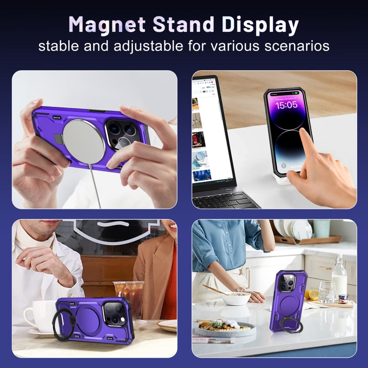 For iPhone 11 Patronus MagSafe Magnetic Holder Phone Case(Purple) by buy2fix
