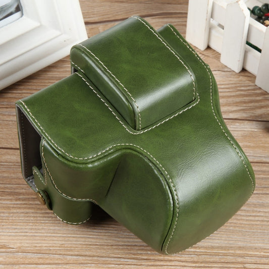 For Canon EOS R50 Full Body Magnetic Leather Camera Case Bag with Strap, Deluxe Edition(Green) by buy2fix