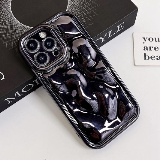 For iPhone 14 Pro Electroplating Meteorite Texture TPU Phone Case(Black) by buy2fix