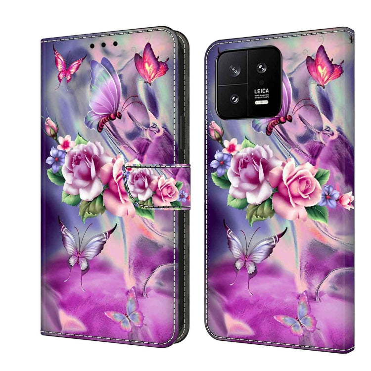 For Xiaomi 13 Crystal 3D Shockproof Protective Leather Phone Case(Butterfly) - Xiaomi Cases by buy2fix | Online Shopping UK | buy2fix