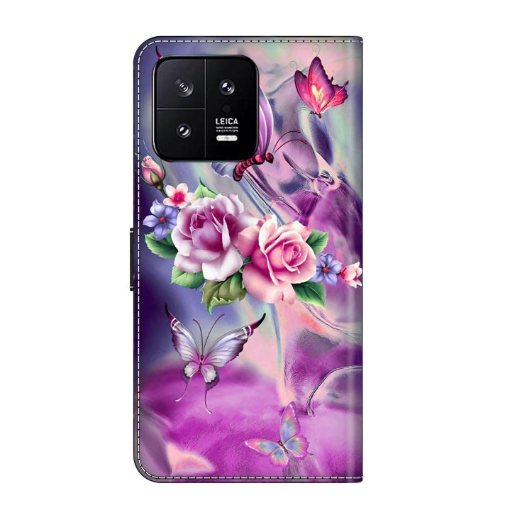 For Xiaomi 13 Crystal 3D Shockproof Protective Leather Phone Case(Butterfly) - Xiaomi Cases by buy2fix | Online Shopping UK | buy2fix