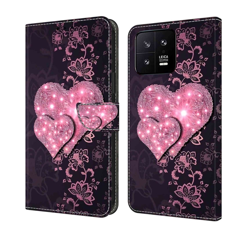 For Xiaomi 13 Crystal 3D Shockproof Protective Leather Phone Case(Lace Love) - Xiaomi Cases by buy2fix | Online Shopping UK | buy2fix