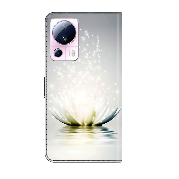 For Xiaomi 13 Lite Crystal 3D Shockproof Protective Leather Phone Case(Light Lotus) - Xiaomi Cases by buy2fix | Online Shopping UK | buy2fix