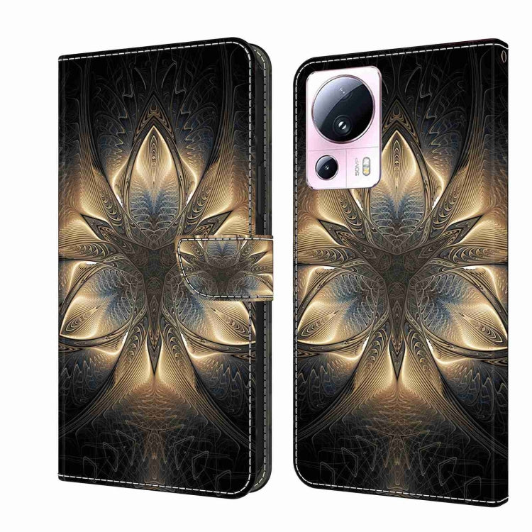 For Xiaomi 13 Lite Crystal 3D Shockproof Protective Leather Phone Case(Luminous Building) - Xiaomi Cases by buy2fix | Online Shopping UK | buy2fix