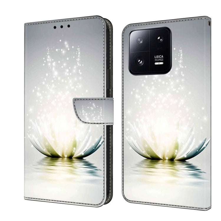 For Xiaomi 13 Pro Crystal 3D Shockproof Protective Leather Phone Case(Light Lotus) - Xiaomi Cases by buy2fix | Online Shopping UK | buy2fix