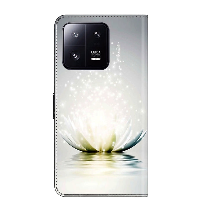 For Xiaomi 13 Pro Crystal 3D Shockproof Protective Leather Phone Case(Light Lotus) - Xiaomi Cases by buy2fix | Online Shopping UK | buy2fix