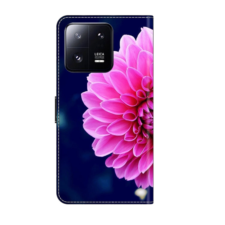 For Xiaomi 13 Pro Crystal 3D Shockproof Protective Leather Phone Case(Pink Petals) - Xiaomi Cases by buy2fix | Online Shopping UK | buy2fix