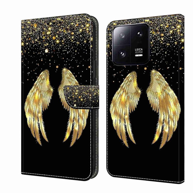For Xiaomi 13 Pro Crystal 3D Shockproof Protective Leather Phone Case(Golden Wings) - Xiaomi Cases by buy2fix | Online Shopping UK | buy2fix