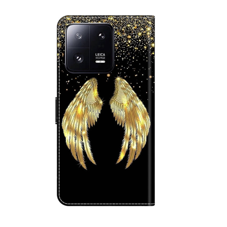For Xiaomi 13 Pro Crystal 3D Shockproof Protective Leather Phone Case(Golden Wings) - Xiaomi Cases by buy2fix | Online Shopping UK | buy2fix