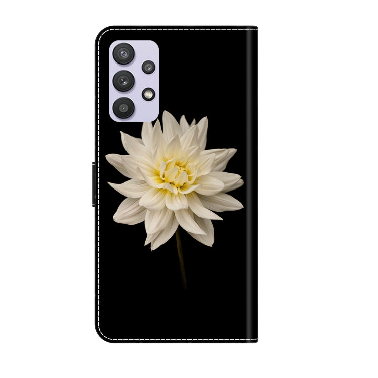 For Samsung Galaxy A32 5G Crystal 3D Shockproof Protective Leather Phone Case(White Flower) - Galaxy Phone Cases by buy2fix | Online Shopping UK | buy2fix