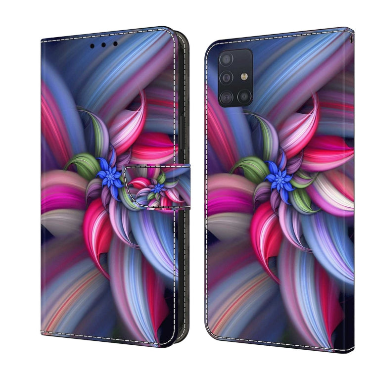 For Samsung Galaxy A71 4G Crystal 3D Shockproof Protective Leather Phone Case(Colorful Flower) - Galaxy Phone Cases by buy2fix | Online Shopping UK | buy2fix