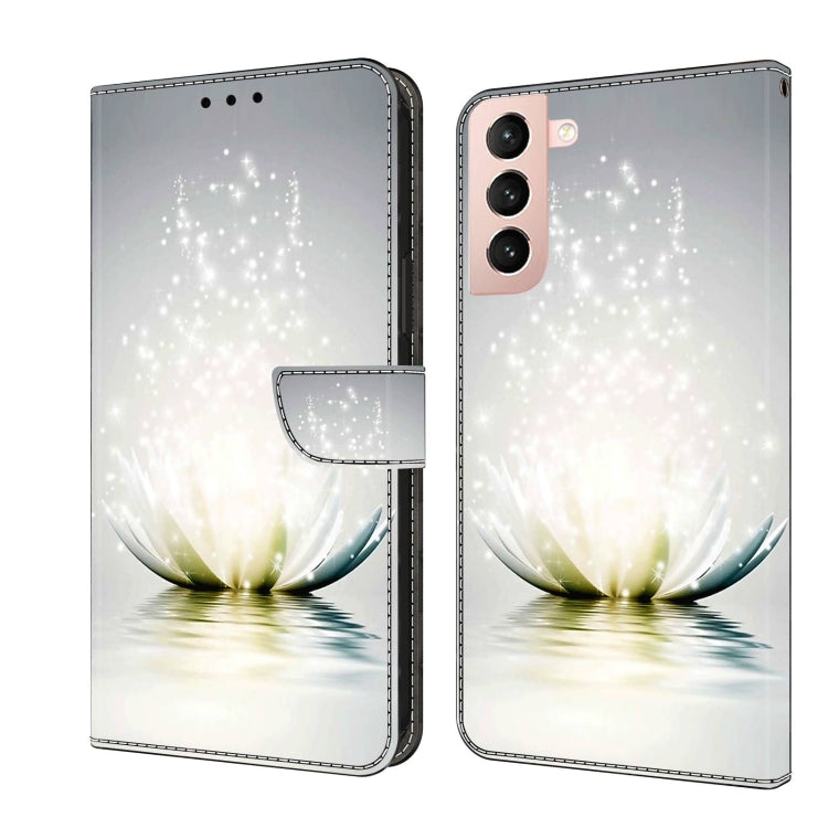 For Samsung Galaxy S21 Crystal 3D Shockproof Protective Leather Phone Case(Light Lotus) - Galaxy S21 5G Cases by buy2fix | Online Shopping UK | buy2fix