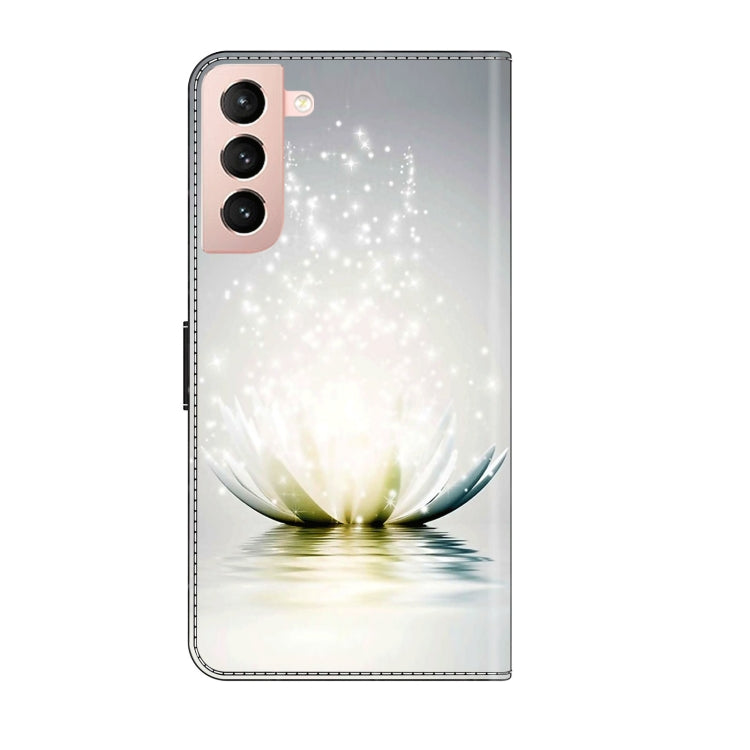 For Samsung Galaxy S21 Crystal 3D Shockproof Protective Leather Phone Case(Light Lotus) - Galaxy S21 5G Cases by buy2fix | Online Shopping UK | buy2fix