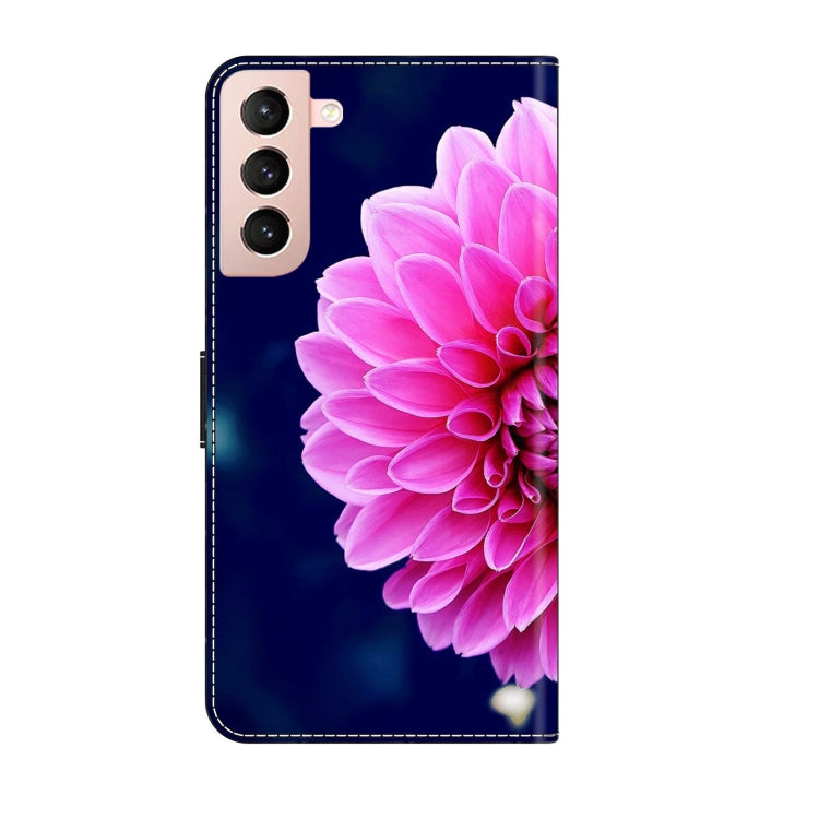 For Samsung Galaxy S21 Crystal 3D Shockproof Protective Leather Phone Case(Pink Petals) - Galaxy S21 5G Cases by buy2fix | Online Shopping UK | buy2fix