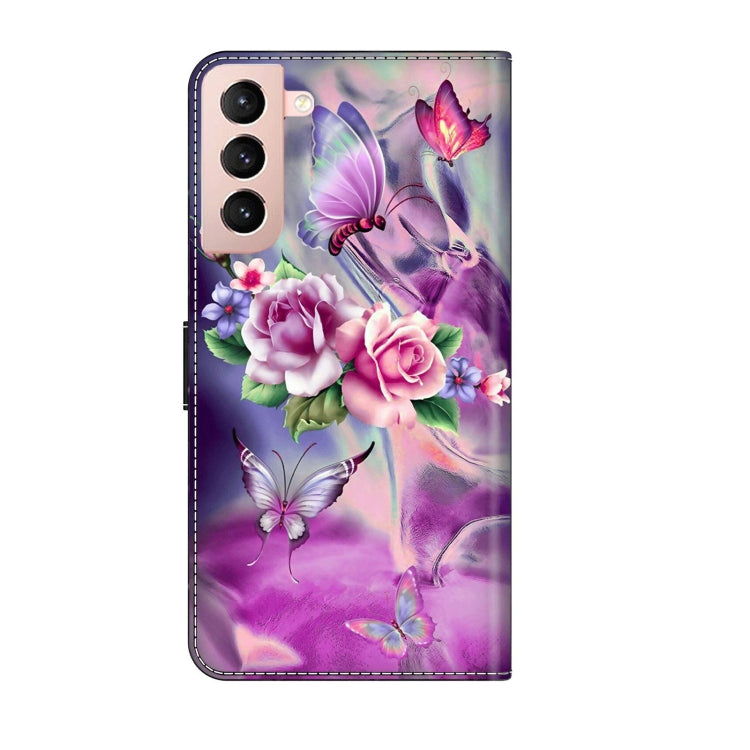 For Samsung Galaxy S21 Crystal 3D Shockproof Protective Leather Phone Case(Butterfly) - Galaxy S21 5G Cases by buy2fix | Online Shopping UK | buy2fix