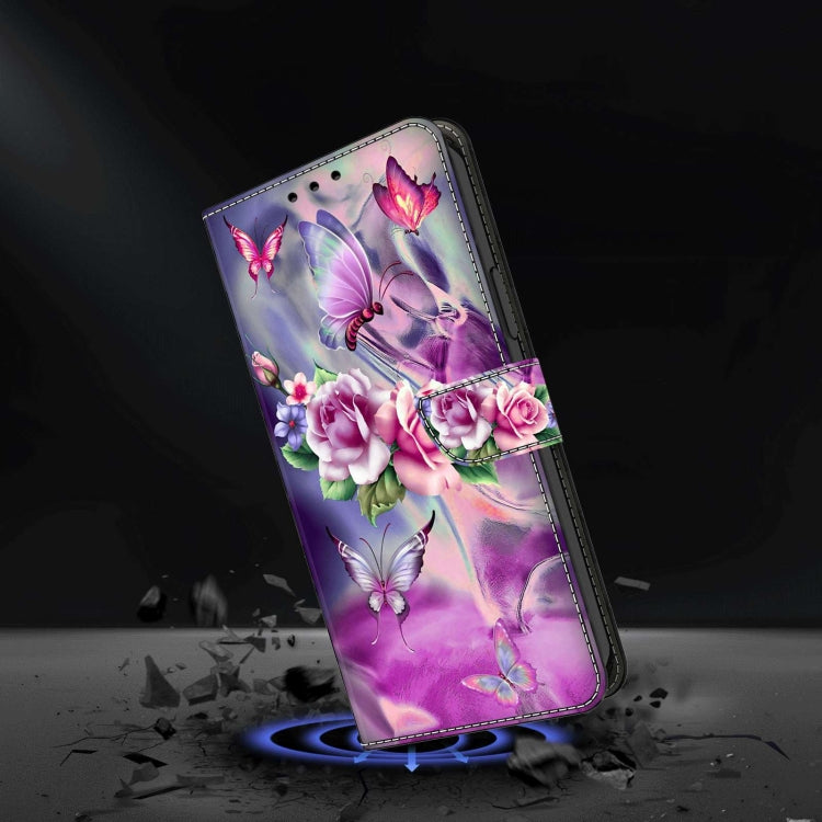 For Samsung Galaxy S21 Crystal 3D Shockproof Protective Leather Phone Case(Butterfly) - Galaxy S21 5G Cases by buy2fix | Online Shopping UK | buy2fix