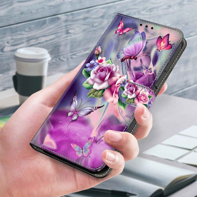 For Samsung Galaxy S21 Crystal 3D Shockproof Protective Leather Phone Case(Butterfly) - Galaxy S21 5G Cases by buy2fix | Online Shopping UK | buy2fix