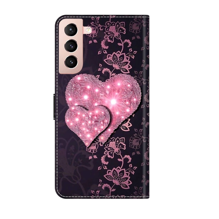 For Samsung Galaxy S21 Crystal 3D Shockproof Protective Leather Phone Case(Lace Love) - Galaxy S21 5G Cases by buy2fix | Online Shopping UK | buy2fix