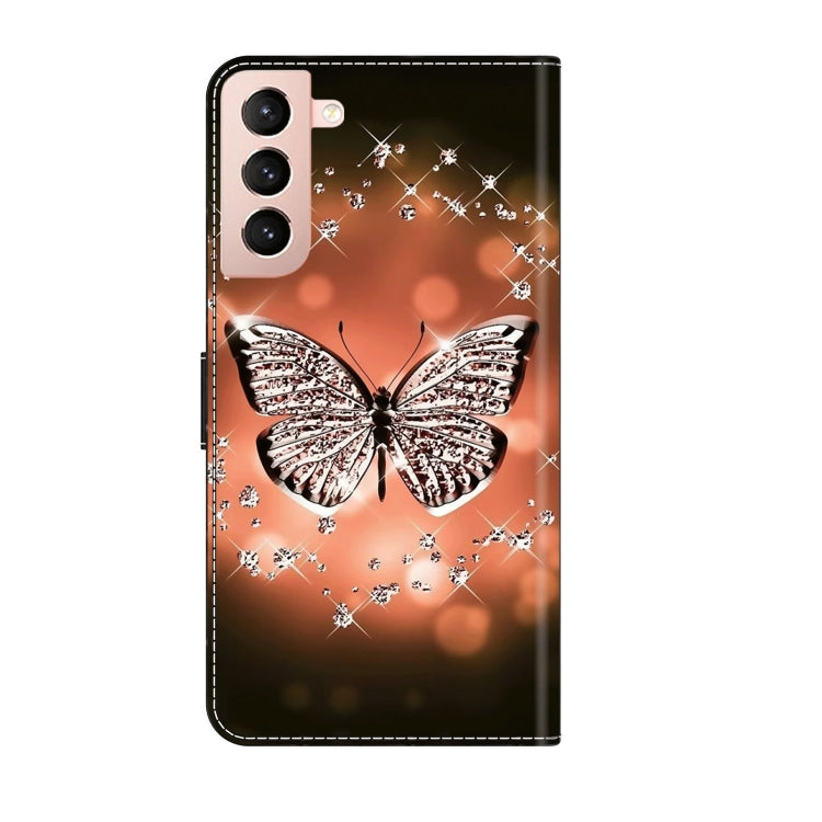 For Samsung Galaxy S21 Crystal 3D Shockproof Protective Leather Phone Case(Crystal Butterfly) - Galaxy S21 5G Cases by buy2fix | Online Shopping UK | buy2fix