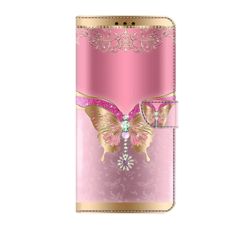 For Samsung Galaxy S21+ Crystal 3D Shockproof Protective Leather Phone Case(Pink Bottom Butterfly) - Galaxy S21+ 5G Cases by buy2fix | Online Shopping UK | buy2fix
