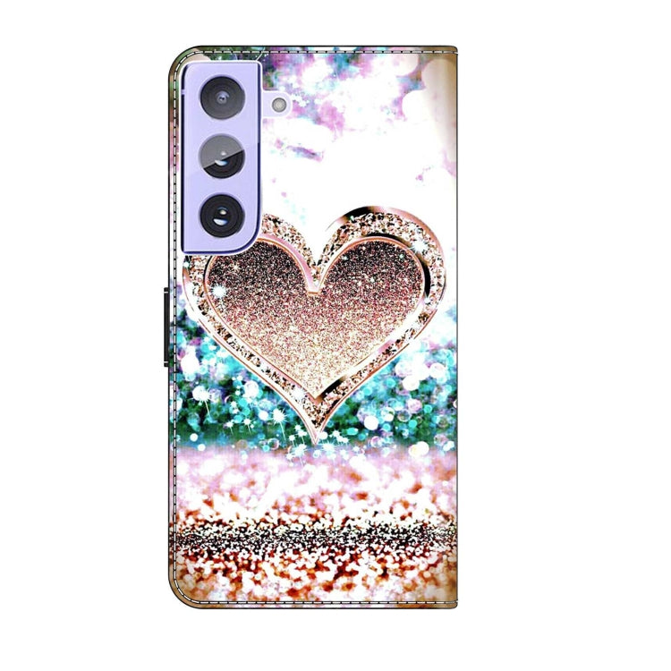 For Samsung Galaxy S21+ Crystal 3D Shockproof Protective Leather Phone Case(Pink Diamond Heart) - Galaxy S21+ 5G Cases by buy2fix | Online Shopping UK | buy2fix