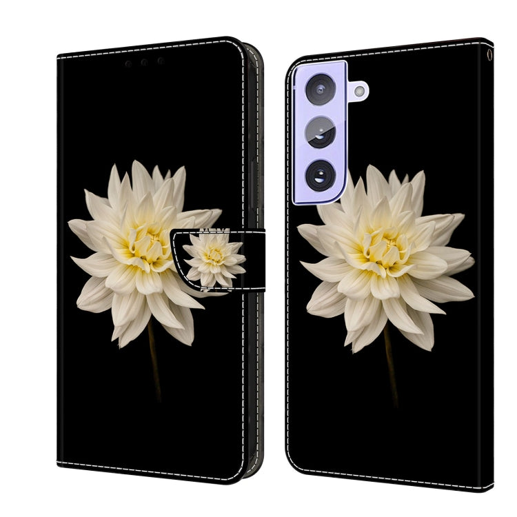 For Samsung Galaxy S21+ Crystal 3D Shockproof Protective Leather Phone Case(White Flower) - Galaxy S21+ 5G Cases by buy2fix | Online Shopping UK | buy2fix