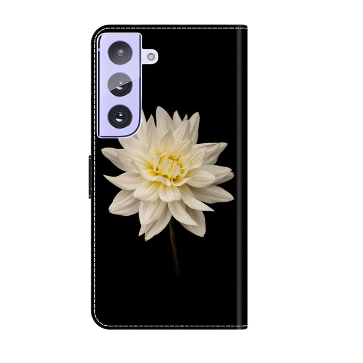 For Samsung Galaxy S21+ Crystal 3D Shockproof Protective Leather Phone Case(White Flower) - Galaxy S21+ 5G Cases by buy2fix | Online Shopping UK | buy2fix