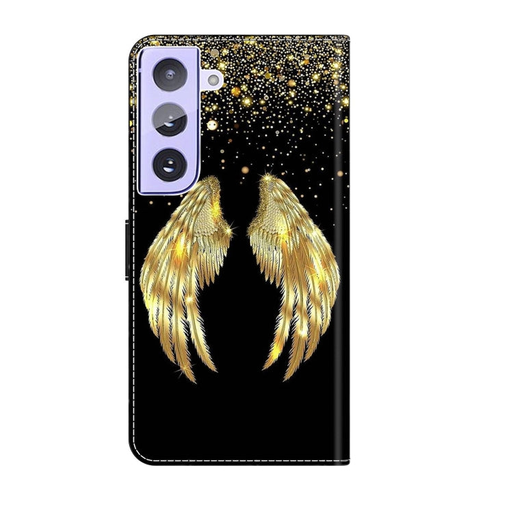 For Samsung Galaxy S21+ Crystal 3D Shockproof Protective Leather Phone Case(Golden Wings) - Galaxy S21+ 5G Cases by buy2fix | Online Shopping UK | buy2fix