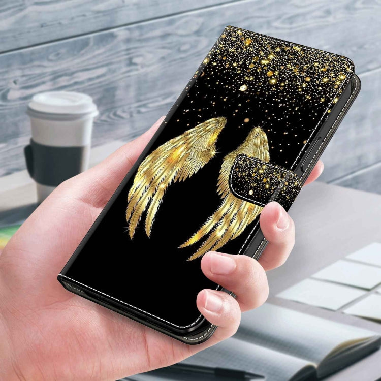 For Samsung Galaxy S21+ Crystal 3D Shockproof Protective Leather Phone Case(Golden Wings) - Galaxy S21+ 5G Cases by buy2fix | Online Shopping UK | buy2fix