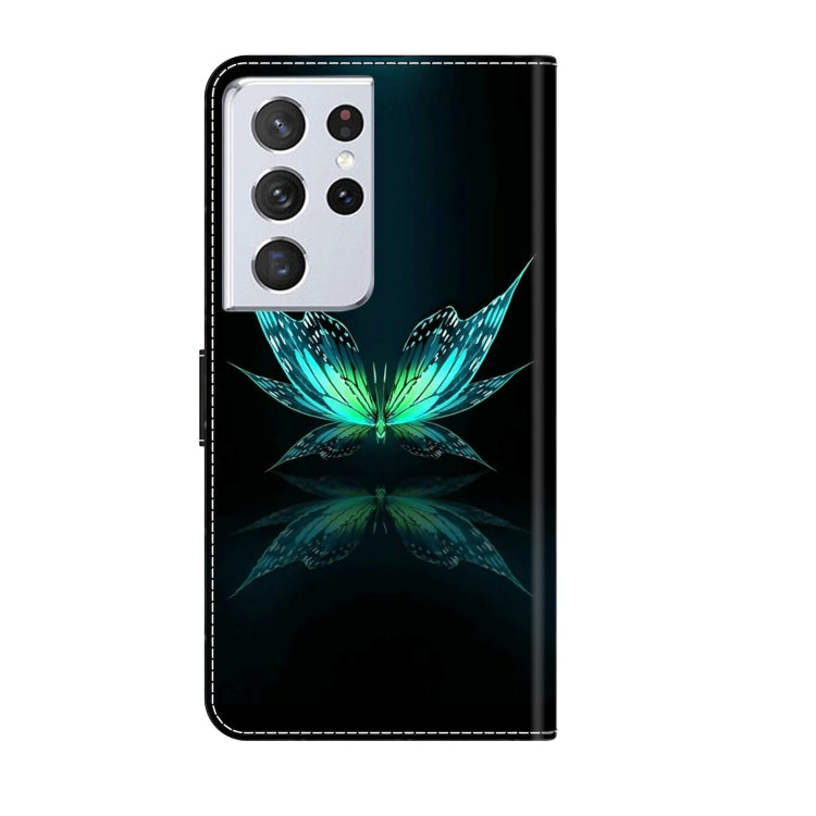 For Samsung Galaxy S21 Ultra Crystal 3D Shockproof Protective Leather Phone Case(Reflection Dutterfly) - Galaxy S21 Ultra 5G Cases by buy2fix | Online Shopping UK | buy2fix