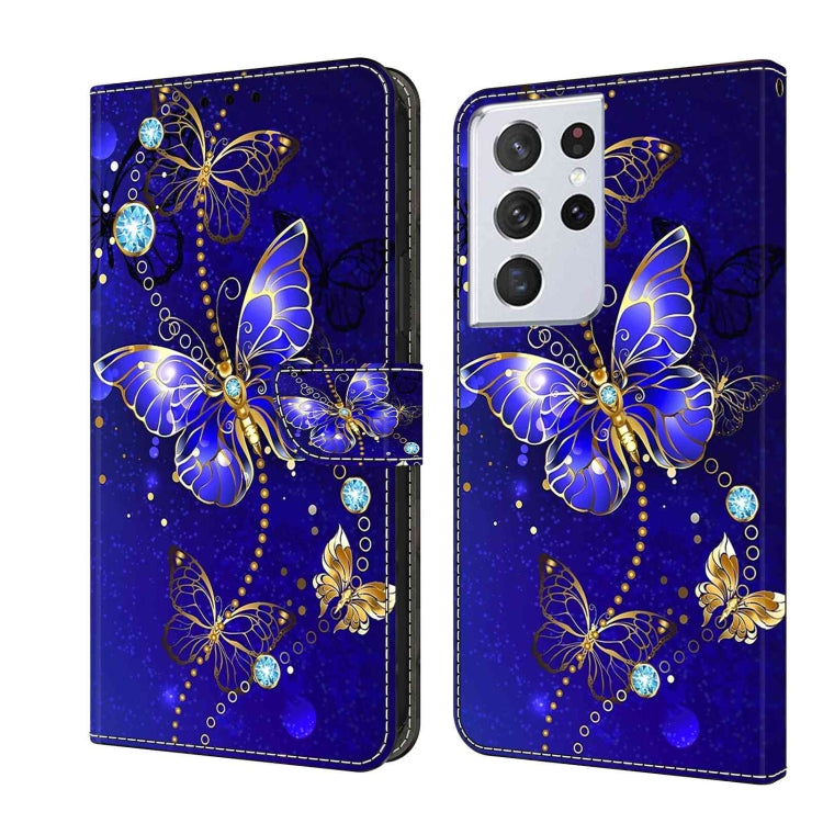 For Samsung Galaxy S21 Ultra Crystal 3D Shockproof Protective Leather Phone Case(Diamond Butterfly) - Galaxy S21 Ultra 5G Cases by buy2fix | Online Shopping UK | buy2fix