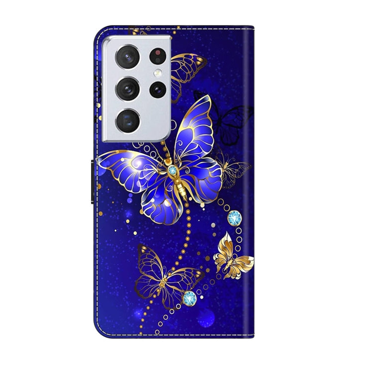 For Samsung Galaxy S21 Ultra Crystal 3D Shockproof Protective Leather Phone Case(Diamond Butterfly) - Galaxy S21 Ultra 5G Cases by buy2fix | Online Shopping UK | buy2fix