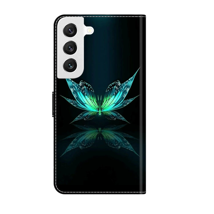 For Samsung Galaxy S22 Crystal 3D Shockproof Protective Leather Phone Case(Reflection Dutterfly) - Galaxy S22 5G Cases by buy2fix | Online Shopping UK | buy2fix