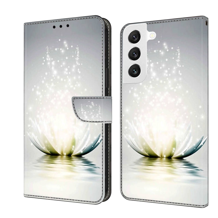 For Samsung Galaxy S22 Crystal 3D Shockproof Protective Leather Phone Case(Light Lotus) - Galaxy S22 5G Cases by buy2fix | Online Shopping UK | buy2fix