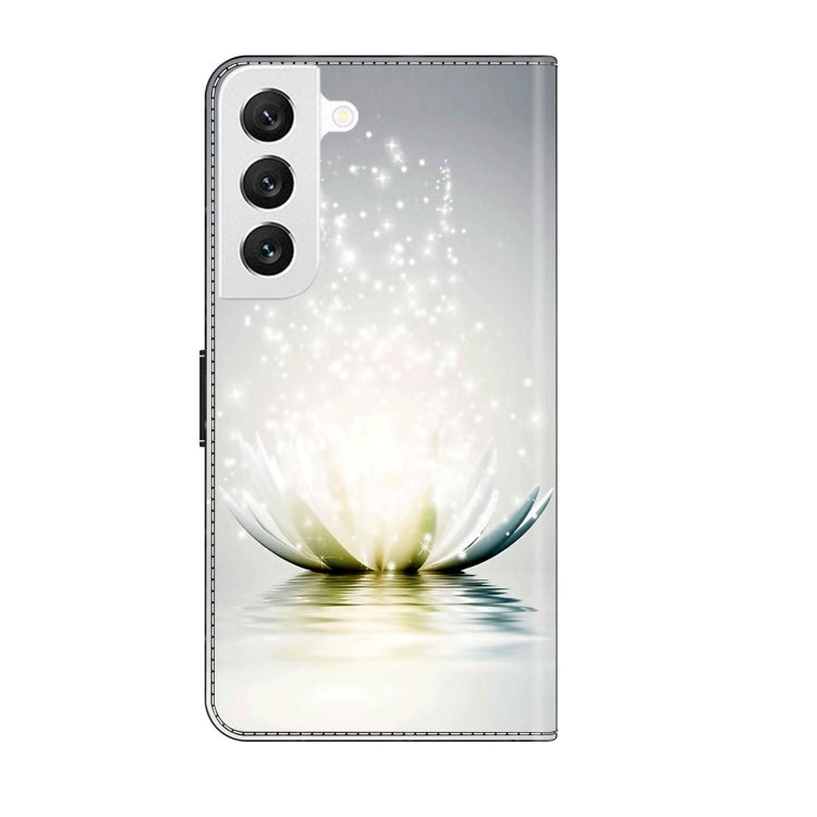 For Samsung Galaxy S22 Crystal 3D Shockproof Protective Leather Phone Case(Light Lotus) - Galaxy S22 5G Cases by buy2fix | Online Shopping UK | buy2fix