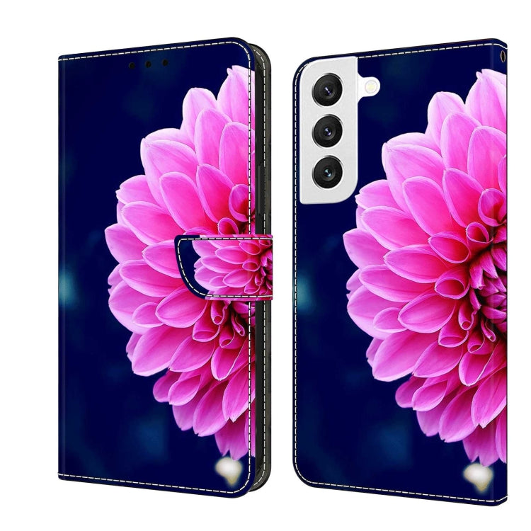 For Samsung Galaxy S22 Crystal 3D Shockproof Protective Leather Phone Case(Pink Petals) - Galaxy S22 5G Cases by buy2fix | Online Shopping UK | buy2fix