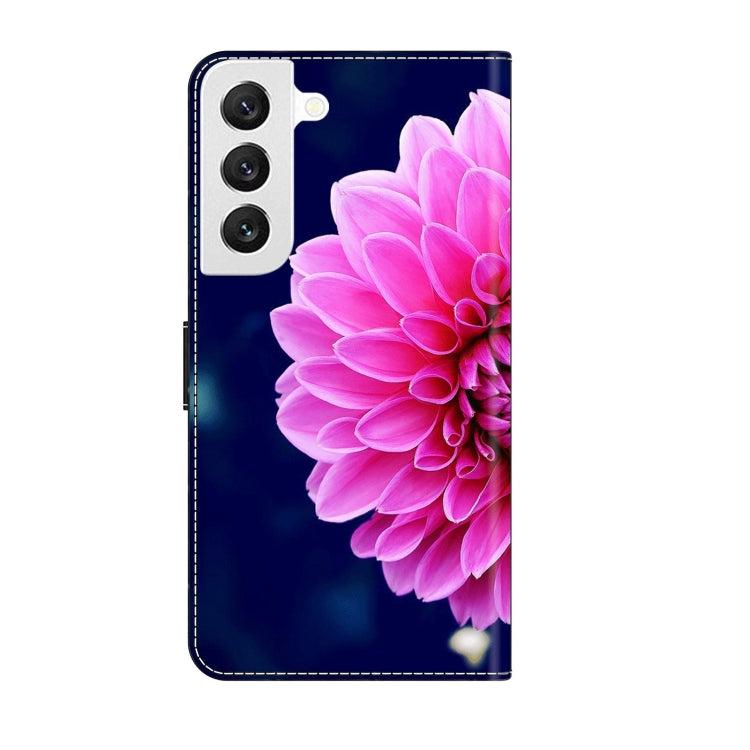 For Samsung Galaxy S22 Crystal 3D Shockproof Protective Leather Phone Case(Pink Petals) - Galaxy S22 5G Cases by buy2fix | Online Shopping UK | buy2fix
