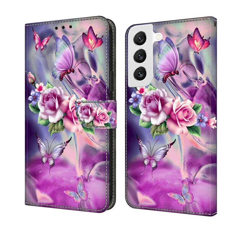 For Samsung Galaxy S22 Crystal 3D Shockproof Protective Leather Phone Case(Butterfly) - Galaxy S22 5G Cases by buy2fix | Online Shopping UK | buy2fix