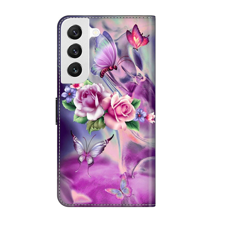 For Samsung Galaxy S22 Crystal 3D Shockproof Protective Leather Phone Case(Butterfly) - Galaxy S22 5G Cases by buy2fix | Online Shopping UK | buy2fix