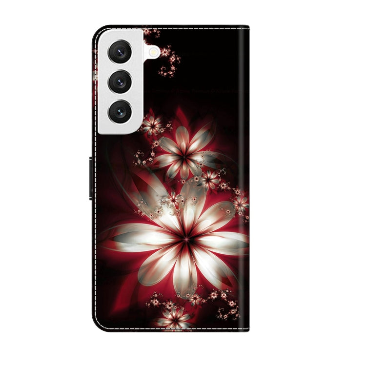 For Samsung Galaxy S22 Crystal 3D Shockproof Protective Leather Phone Case(Fantastic Flower) - Galaxy S22 5G Cases by buy2fix | Online Shopping UK | buy2fix