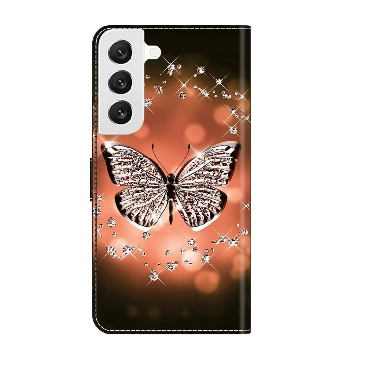 For Samsung Galaxy S22 Crystal 3D Shockproof Protective Leather Phone Case(Crystal Butterfly) - Galaxy S22 5G Cases by buy2fix | Online Shopping UK | buy2fix