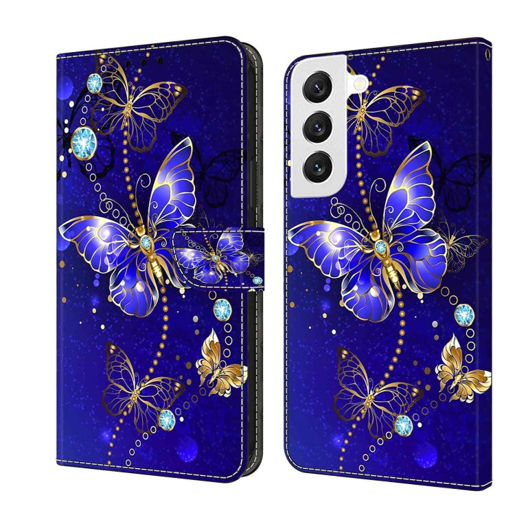 For Samsung Galaxy S22 Crystal 3D Shockproof Protective Leather Phone Case(Diamond Butterfly) - Galaxy S22 5G Cases by buy2fix | Online Shopping UK | buy2fix