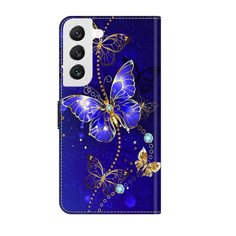For Samsung Galaxy S22 Crystal 3D Shockproof Protective Leather Phone Case(Diamond Butterfly) - Galaxy S22 5G Cases by buy2fix | Online Shopping UK | buy2fix