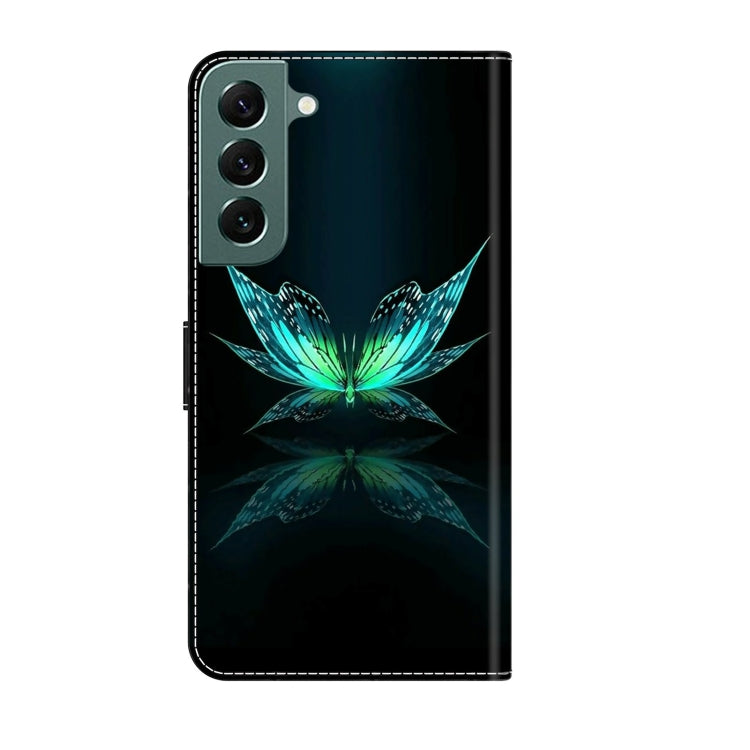 For Samsung Galaxy S22+ Crystal 3D Shockproof Protective Leather Phone Case(Reflection Dutterfly) - Galaxy S22+ 5G Cases by buy2fix | Online Shopping UK | buy2fix