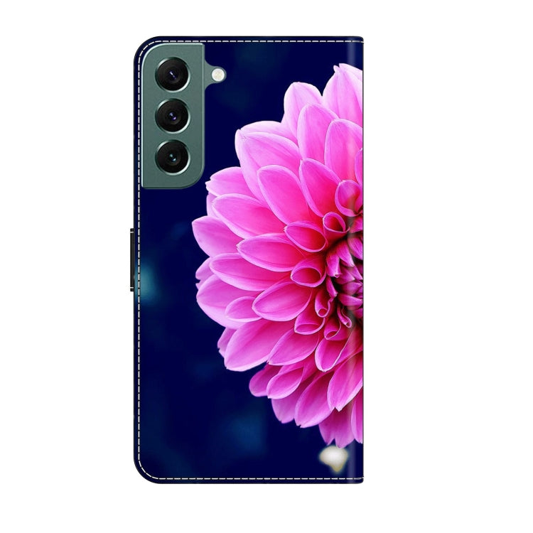 For Samsung Galaxy S22+ Crystal 3D Shockproof Protective Leather Phone Case(Pink Petals) - Galaxy S22+ 5G Cases by buy2fix | Online Shopping UK | buy2fix