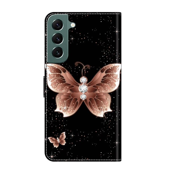 For Samsung Galaxy S22+ Crystal 3D Shockproof Protective Leather Phone Case(Pink Diamond Butterfly) - Galaxy S22+ 5G Cases by buy2fix | Online Shopping UK | buy2fix