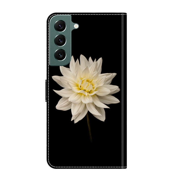 For Samsung Galaxy S22+ Crystal 3D Shockproof Protective Leather Phone Case(White Flower) - Galaxy S22+ 5G Cases by buy2fix | Online Shopping UK | buy2fix