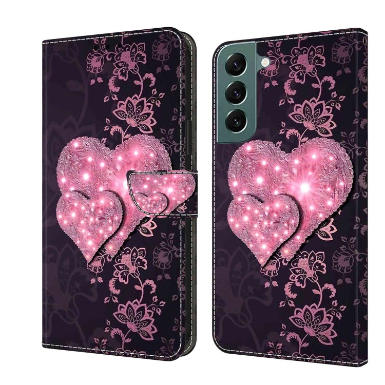 For Samsung Galaxy S22+ Crystal 3D Shockproof Protective Leather Phone Case(Lace Love) - Galaxy S22+ 5G Cases by buy2fix | Online Shopping UK | buy2fix