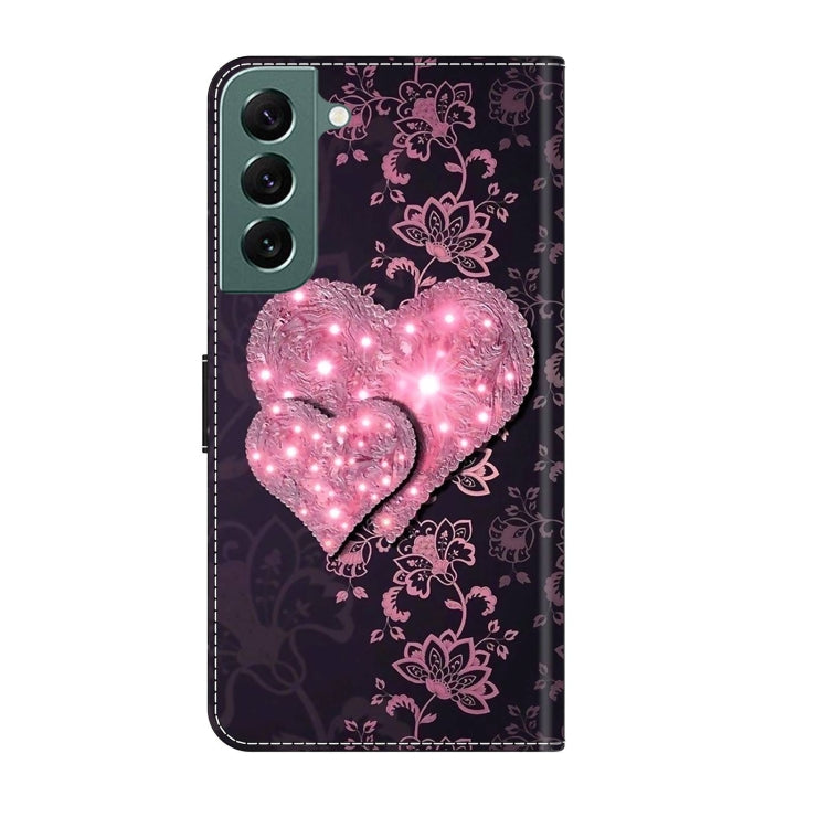 For Samsung Galaxy S22+ Crystal 3D Shockproof Protective Leather Phone Case(Lace Love) - Galaxy S22+ 5G Cases by buy2fix | Online Shopping UK | buy2fix