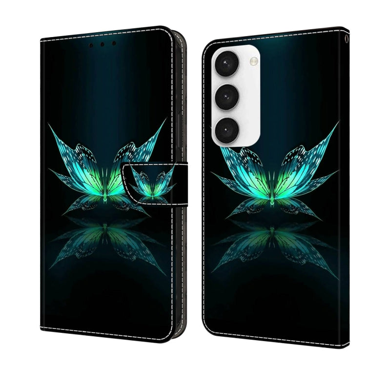 For Samsung Galaxy S23 Crystal 3D Shockproof Protective Leather Phone Case(Reflection Dutterfly) - Galaxy S23 5G Cases by buy2fix | Online Shopping UK | buy2fix